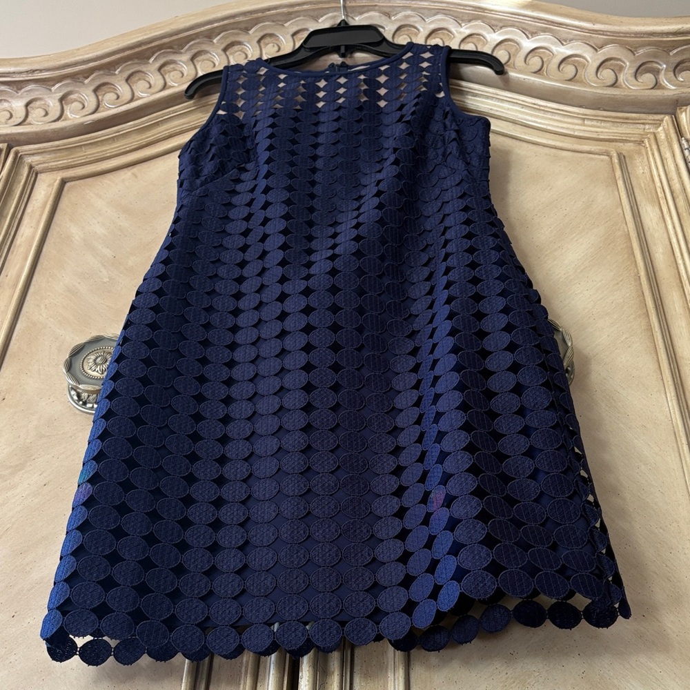 NWOT Ralph Lauren Navy Blue Textured Dress universal lifesaver 🤩